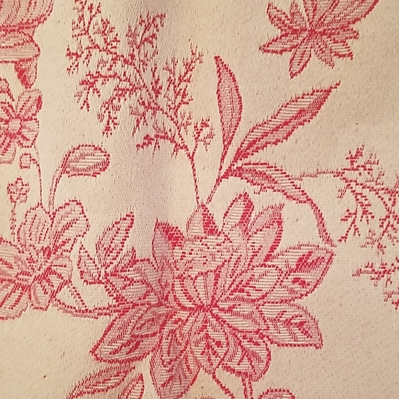 Red Toile Custom Semi-Scalloped Valance 95X16 - Picture 4 of 4